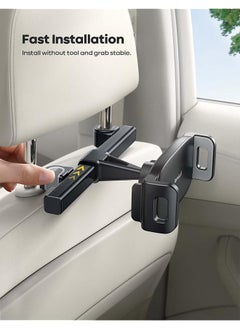 Lamicall Car Tablet Mount Headrest Tablet Holder Car Back Seat Travel Tablet Stand For Kids Compatible With Ipad Pro Air Mini Galaxy Tab Fire Hd 4.7 12.9 Inch Cell Phone Tablets And Devices Black  - Image 3