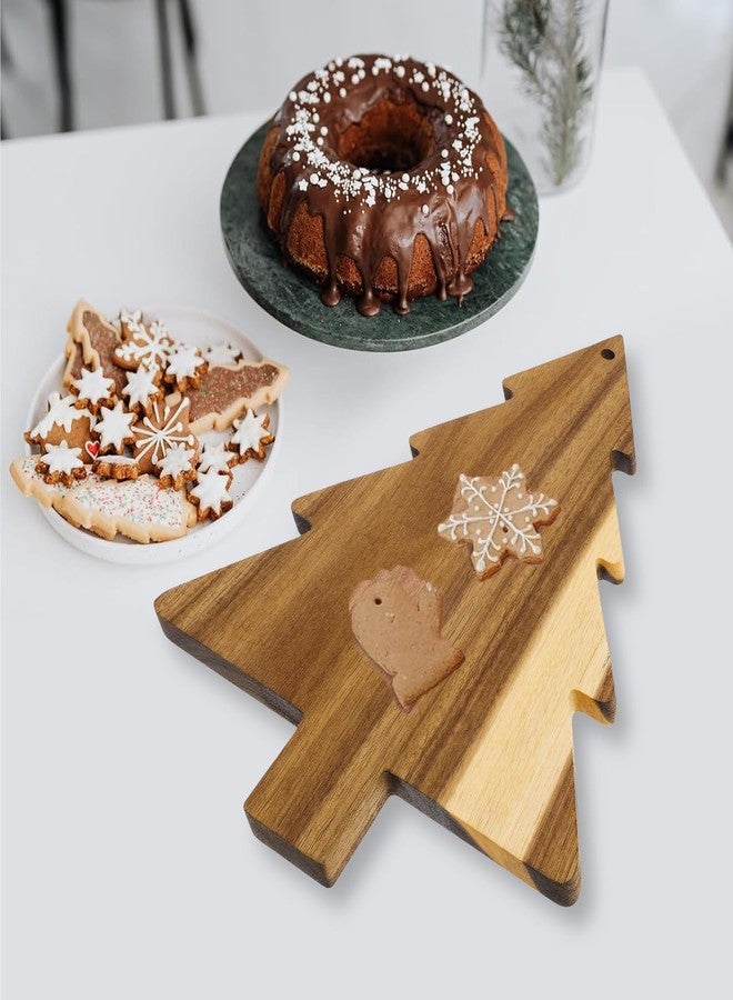 CARMELIT Wooden Christmas Tree Charcuterie Board Xmas Cutting Board Fruit Tray Holiday Cheese Board Xmas Tree Sushi Serving Tray Dessert Candy Dish - Image 3