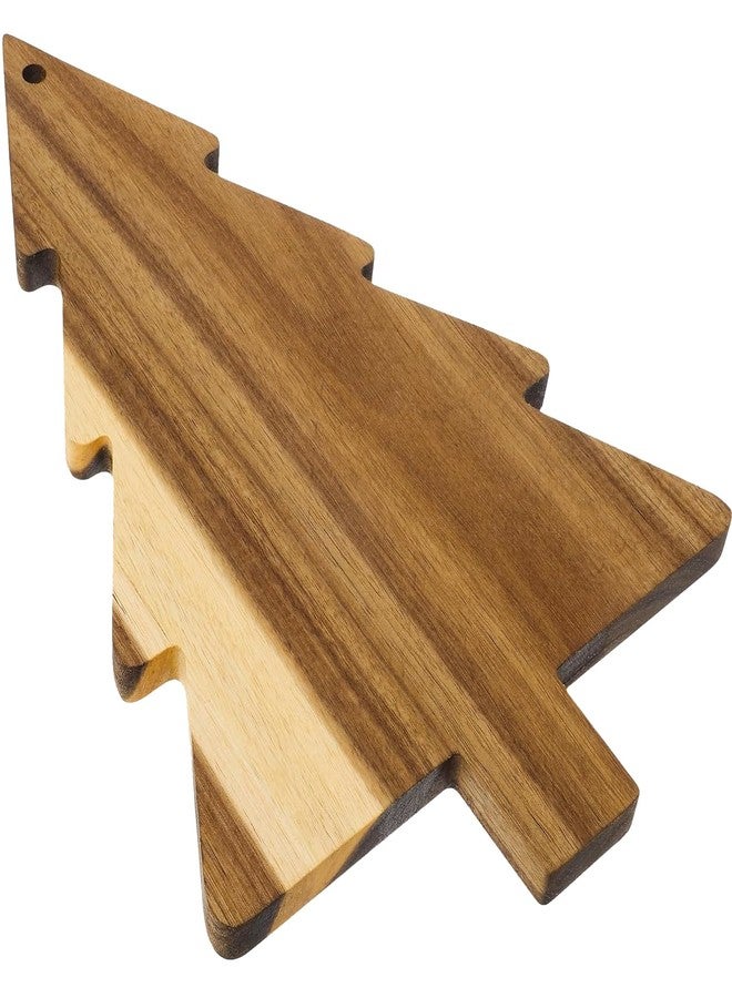 CARMELIT Wooden Christmas Tree Charcuterie Board Xmas Cutting Board Fruit Tray Holiday Cheese Board Xmas Tree Sushi Serving Tray Dessert Candy Dish - Image 1