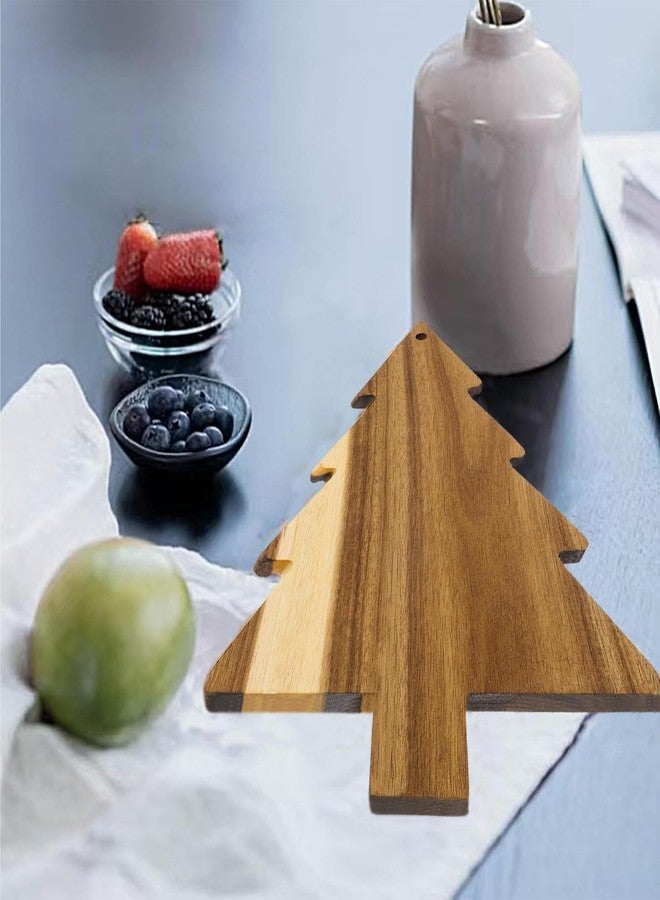 CARMELIT Wooden Christmas Tree Charcuterie Board Xmas Cutting Board Fruit Tray Holiday Cheese Board Xmas Tree Sushi Serving Tray Dessert Candy Dish - Image 5