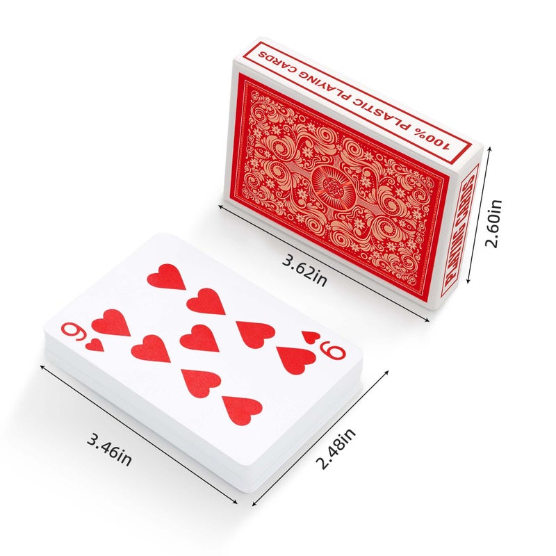 Timenued Plastic Playing Cards Waterproof Playing Cards 2 Pack,Decks of Poker Cards Set for Adults,Poker Size Regular Index,Suitable for Various Cards Games,Bridge,Pinochle,Cartas - Image 4