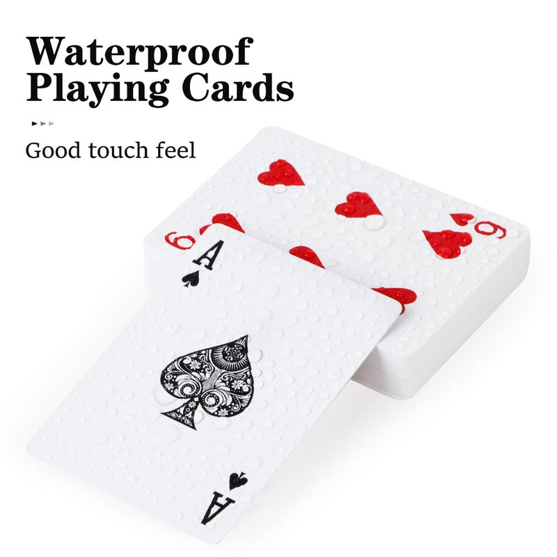 Timenued Plastic Playing Cards Waterproof Playing Cards 2 Pack,Decks of Poker Cards Set for Adults,Poker Size Regular Index,Suitable for Various Cards Games,Bridge,Pinochle,Cartas - Image 2