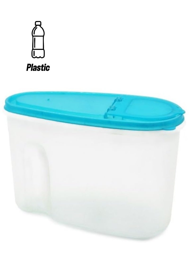 LTR Tp501 Food Dispenser  1.5 Liter Capacity  White Blue Suitable For Storing Dry Foods Such As Flour  Sugar  Rice  Grains And Cereals Food Container Home Kitchen Organiser  - Image 1