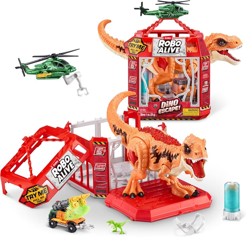 ZURU Robo Alive Dino Escape T-Rex Interactive Toy – Realistic Walking Dinosaur with Sound | ZURU Dino Escape Series Model- 71127 - Image 1