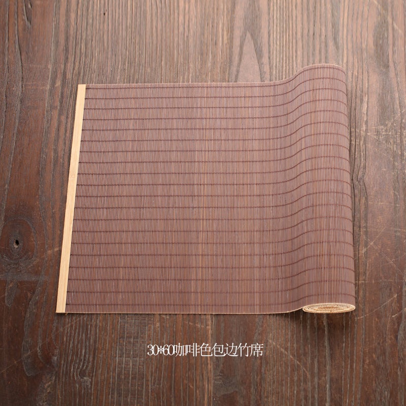 Bamboo Tea Mat Tea Ceremony Bamboo Mat Tea Set Bamboo Mat Kung Fu Tea Accessories Tea-Making Heat Insulation Tea Mat Bamboo Tea Curtain Coaster - Image 1