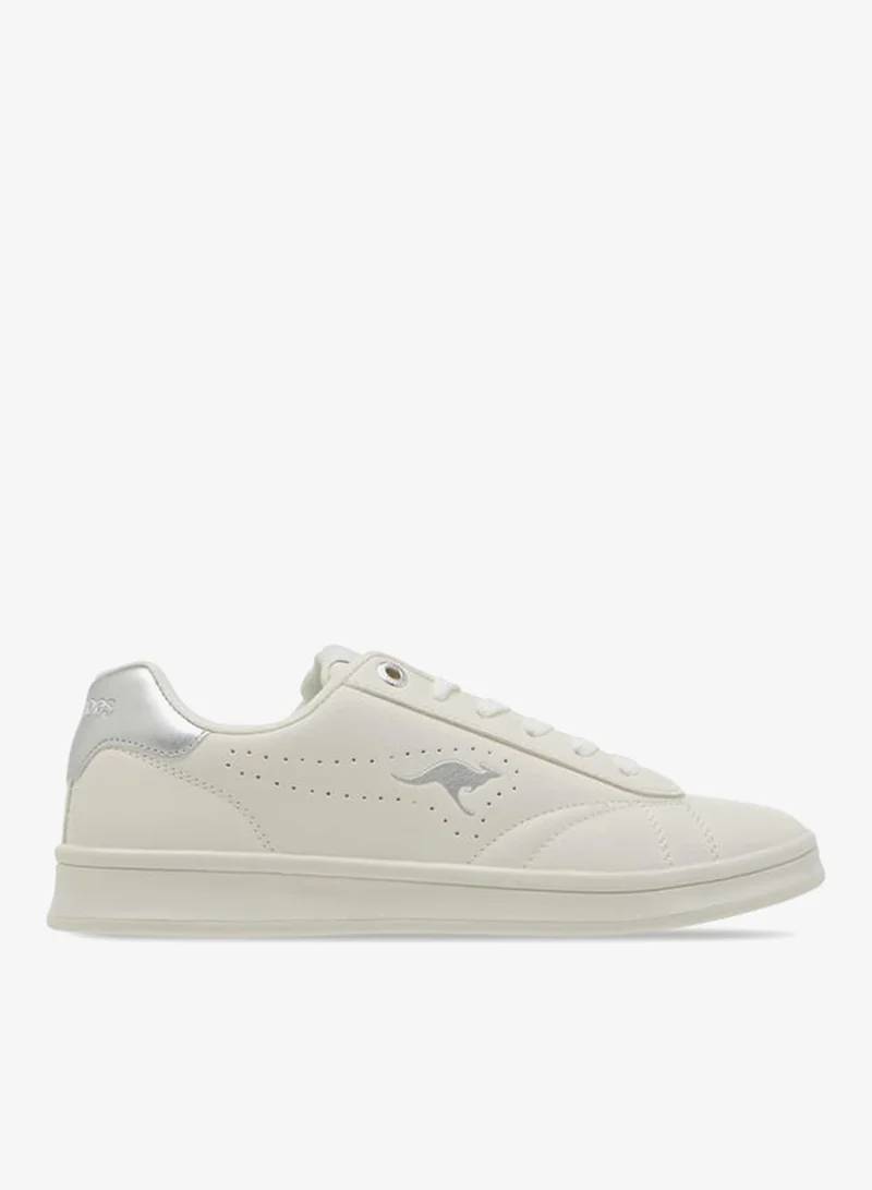 kangaROOS WHITE Women's Logo Detail Sneakers With Lace-Up Closure for Women | Best Price UAE