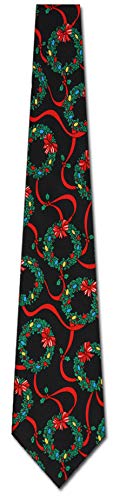 Three Rooker Christmas Wreath Neck Ties Mens Holiday Necktie - Image 5