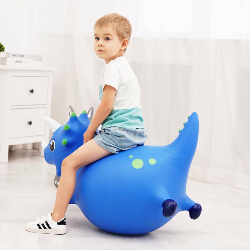 ZOOJOY Bouncy Dinosaur Hopper, Inflatable Dino Bouncing Animal for Toddlers, Indoor Outdoor Ride On Bouncing Horse W/Pump, Hopping Toys Gift for 4 5 6 7 8 Year Old Boy Girl - Image 5
