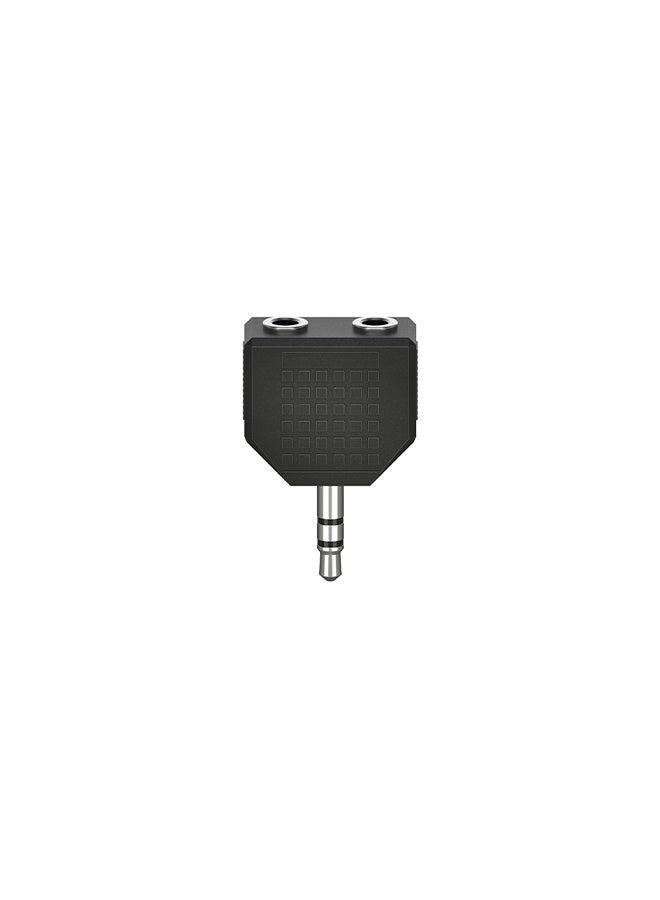 Hama Audio Adapter, 3.5 mm Jack Plug - 2 x 3.5 mm Jack Socket, Stereo- Black