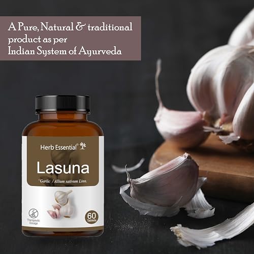 Herb Essential Lasuna (Garlic) Tablets 500mg - 2 x 60 tablets, 120 Tablets| Heart & Cardiovascular Health, Blood Pressure & Cholesterol Support, Immunity, Antioxidant, Digestive & Detox Aid - Image 5