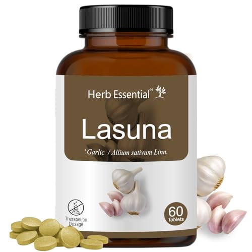 Herb Essential Lasuna (Garlic) Tablets 500mg - 2 x 60 tablets, 120 Tablets| Heart & Cardiovascular Health, Blood Pressure & Cholesterol Support, Immunity, Antioxidant, Digestive & Detox Aid - Image 2
