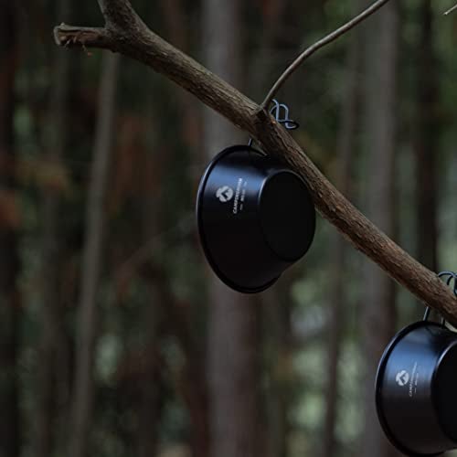 camping moon CAMPINGMOON 2pcs Set Stainless Steel Camping Sierra Cup 10oz, 310ml Black BKS-220-2P - Image 5
