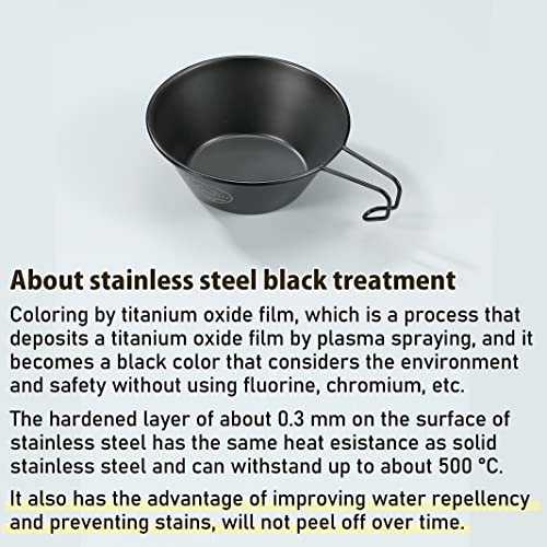 camping moon CAMPINGMOON 2pcs Set Stainless Steel Camping Sierra Cup 10oz, 310ml Black BKS-220-2P - Image 3