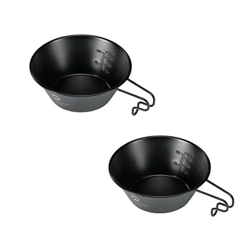 camping moon CAMPINGMOON 2pcs Set Stainless Steel Camping Sierra Cup 10oz, 310ml Black BKS-220-2P - Image 1