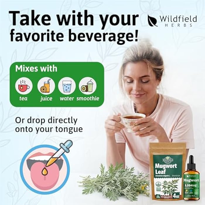 WILDFIELD HERBS 4 Oz Mugwort Extract Liquid Drops - Relaxation & Digestive Support | 2 Month Supply | - Made in USA - Mugwort Herb Supplement - Alcohol & Sugar Free - Image 5
