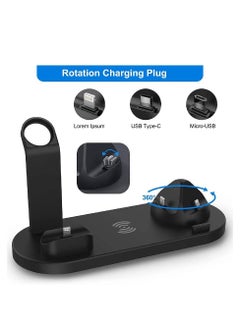 GENNEXT Wireless Charger, 10W Max Fast 6 in 1 Multi-Function Wireless Charger Stand, Wireless Charging Station Dock for Apple Watch, Air Pods Pro/2, iPhone 13/12/11/Samsung/Huawei  - Image 3