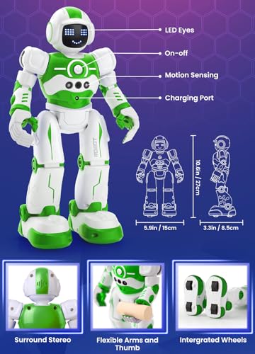 EduCuties Robot Toys for KidsProgrammable Remote Control Smart Walking Dancing Robot Toy with Gesture Sensing for Age 4 5 6 7 8 9 10 Year Old Boys Girls for Birthday PresentGreen - Image 5