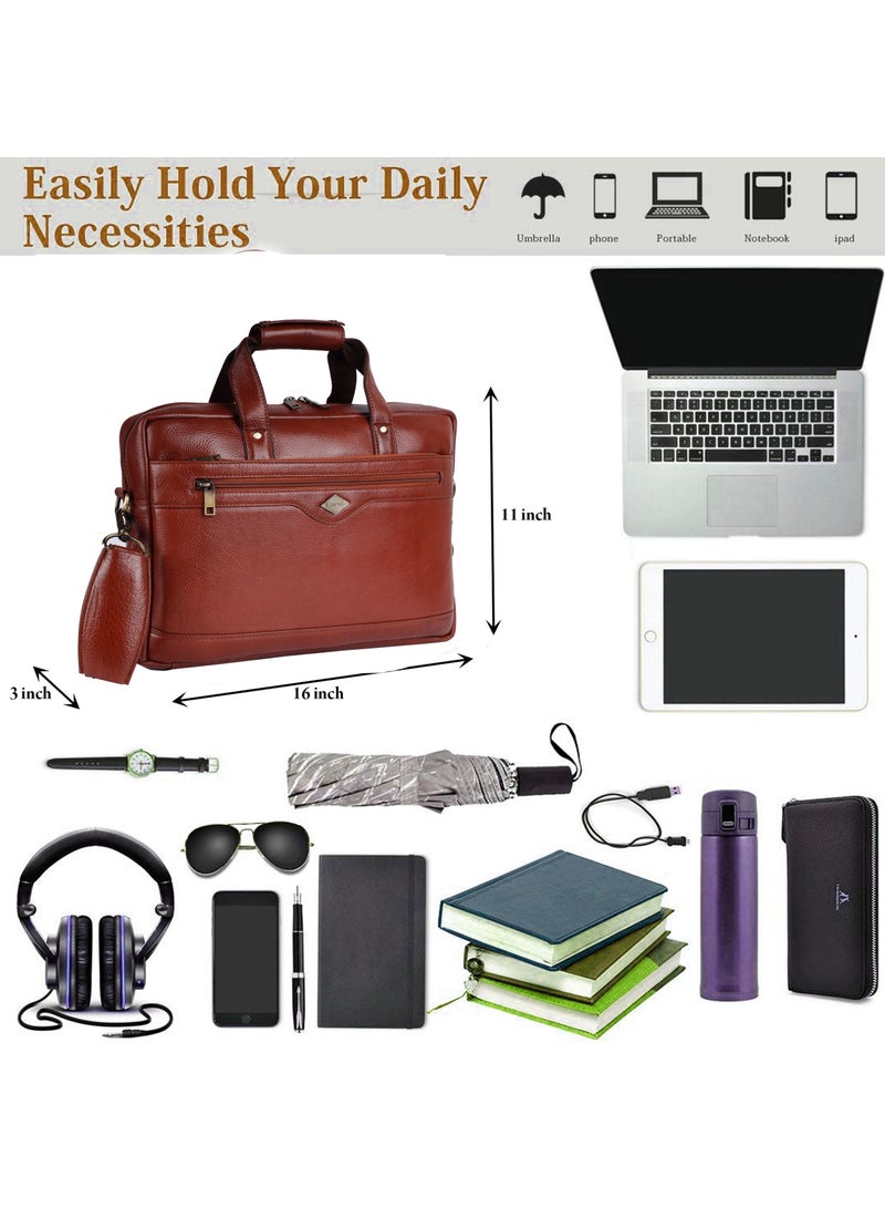 LAVERI LEATHER Genuine Leather Office And Travel Document Laptop bag Style 509  - Image 2