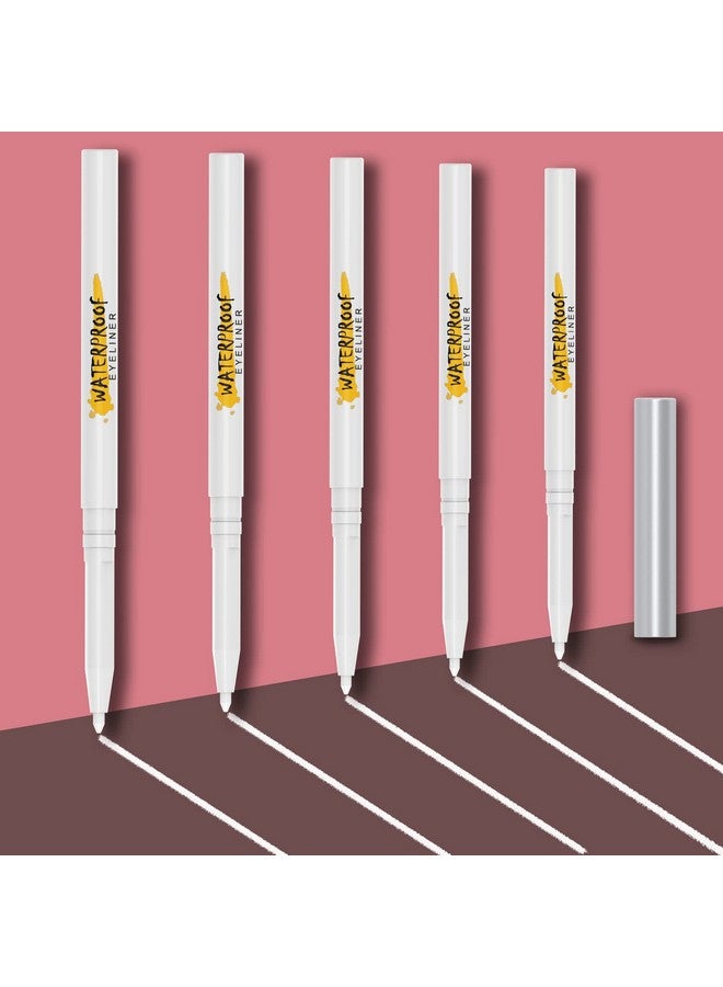 Kaiqikaixi KAIQIKAIXI 5Pcs White Eyeliner Pen, Eyebrow Pen,Eye Shadow Pencil, Lip Line Pen, Eyelid Pad, Pencil Makeup Set Tool - Image 3