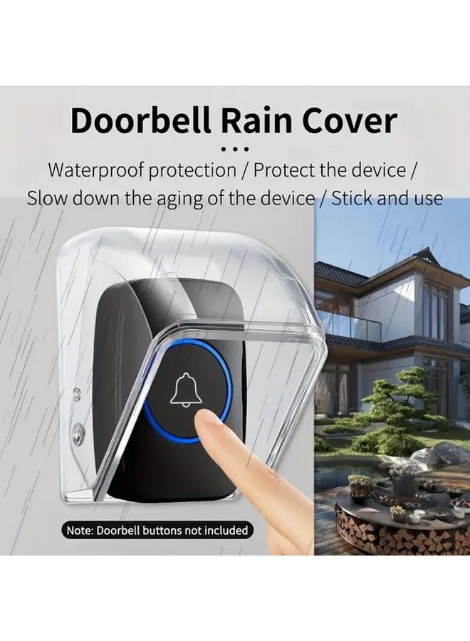 Transparent Waterproof Doorbell Cover Telescopic Foldable Design Rainproof Splashproof Compatible With Most Wireless Doorbells - Image 5