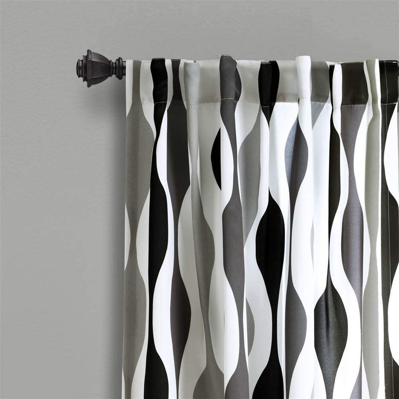 Lush Decor Mid Century Geo Light Filtering Window Curtain Panel Pair, 52" W x 84" L, - Image 3