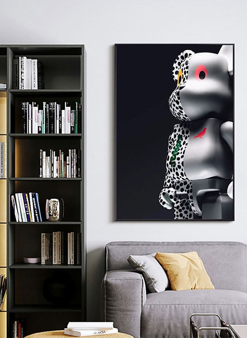 Merry Moments KAWS Artwork Modern Canvas Paintings Sketch Poster Print Wall Art Pictures for Living Room Bedroom Home Decor with Black Colour Frame 40x80 cm  - Image 2