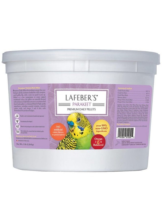 لافيبيرز حبيبات طعام الطيور الأليفة من LAFEBER'S Premium Daily Diet Pellets، مصنوعة من مكونات غير معدلة وراثيًا ومناسبة للبشر، للببغاوات، 5 رطل  - Image 1