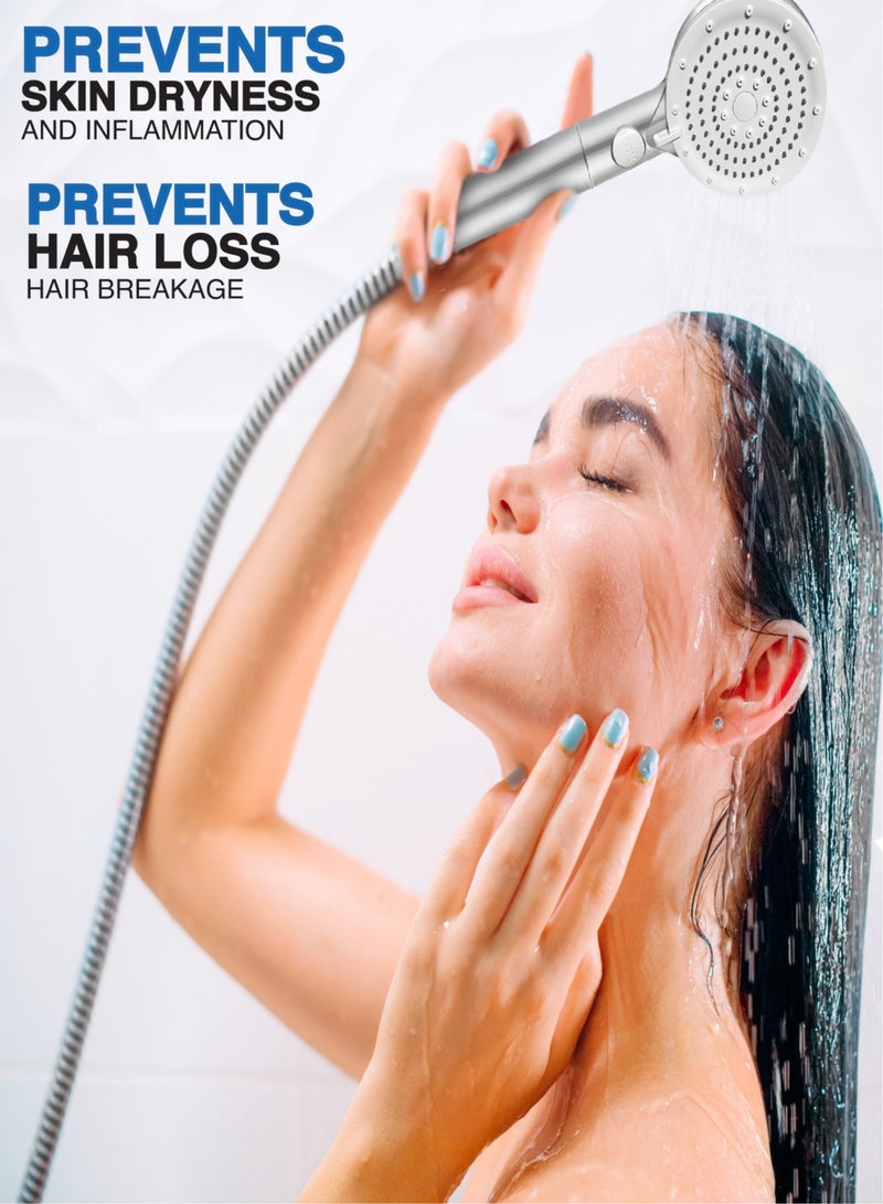 Loquat Filtered Shower Head with 5 Different Patterns | Removes Chlorine u0026 Harmful Pollutants | Superior Filtration System | Prevents skin Dryness, Inflammation, and Hair Breakage | PP-Cotton Filter - Image 4