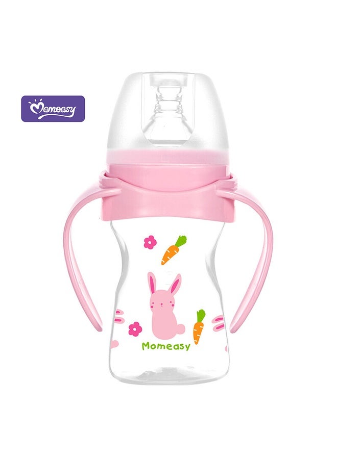 Momeasy 5oz/150ML Wide Neck Feeding Bottle with Handles 44759 Pink - Image 1