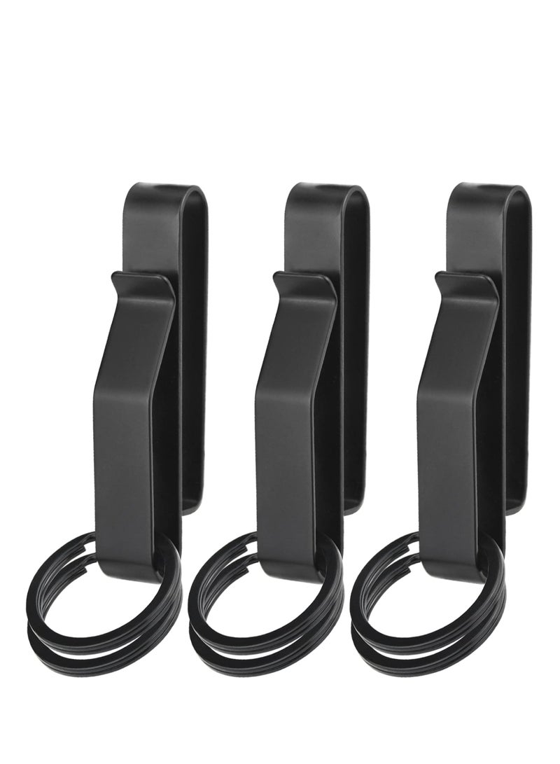 Excefore Duty Belt Key Holder Stainless Steel Tactical Belt Loop Key Holder for Police Fire Agencies Fits 1.5-2.25 Inch Belts Includes 3 Holders and 6 Detachable Key Rings  - Image 1