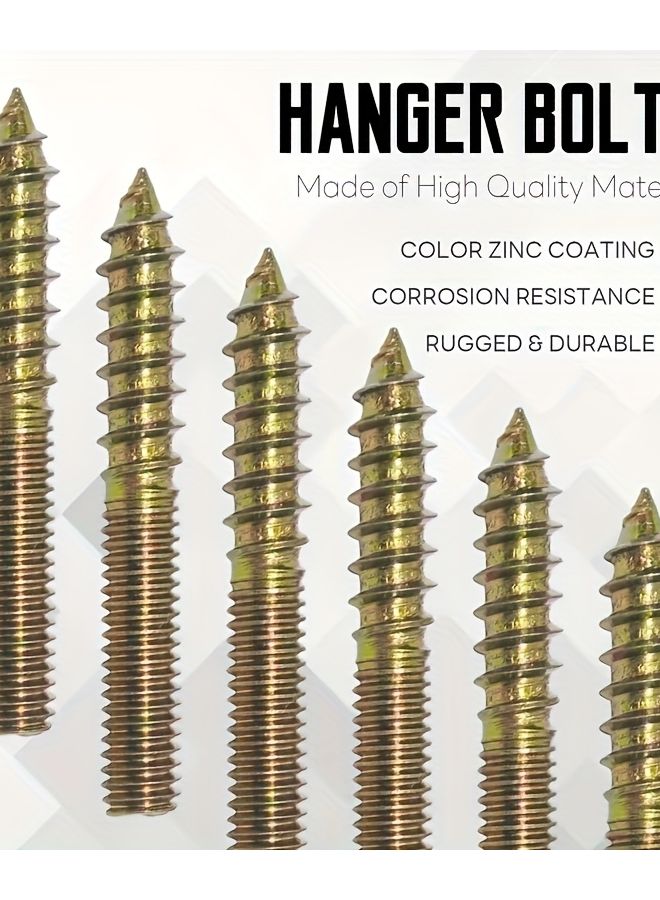 24pcs M4 x 30mm Galvanized Steel Hook Bolts Double Headed Self Tapping Screws - Image 4