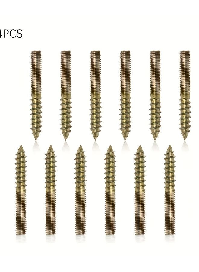24pcs M4 x 30mm Galvanized Steel Hook Bolts Double Headed Self Tapping Screws - Image 1