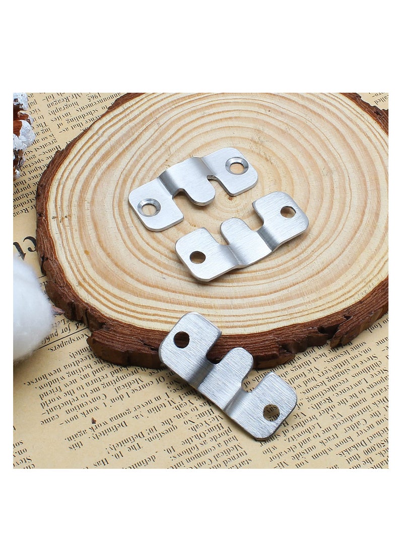 SYOSI - 4Pairs Flush Mount Brackets Heavy Duty Picture Hangers Z-Clip Interlock Photo Frame Hook Metal Keyhole Hangers for Hanging Headboards (44 x 19mm) - Image 1