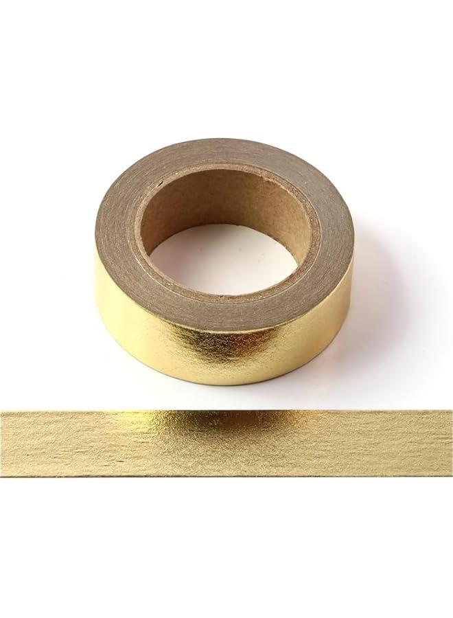 Generic Gold Foil Washi Tape for Wall Decor and Crafts - Metallic Self-Adhesive Masking Tape - Decorative Gold Strips - Mirror Duct Tape Roll (0.59in x 33FT) - Image 1