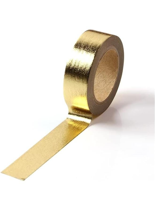 Generic Gold Foil Washi Tape for Wall Decor and Crafts - Metallic Self-Adhesive Masking Tape - Decorative Gold Strips - Mirror Duct Tape Roll (0.59in x 33FT) - Image 2