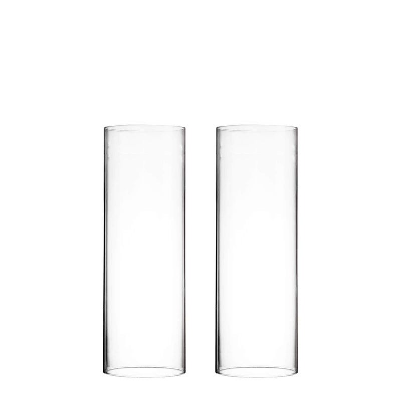 CYS EXCEL 2 PCS H14 D475 Open Ended Glass Hurricane Candleholder Tube Shade  Multiple Size Choices Open Flame Candle Chimney Tube Cover  Bottomless Cylinder - Image 1
