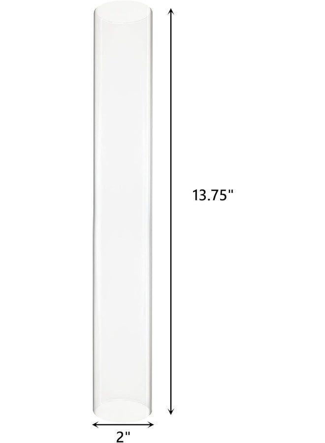 CYS EXCEL 2 PCS H14 D475 Open Ended Glass Hurricane Candleholder Tube Shade  Multiple Size Choices Open Flame Candle Chimney Tube Cover  Bottomless Cylinder - Image 4