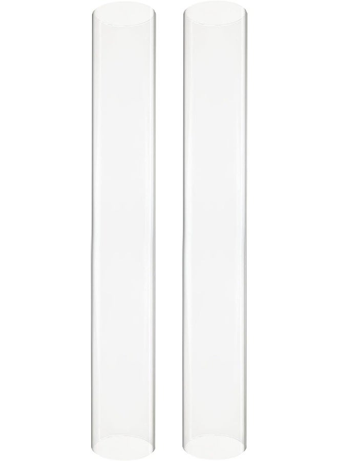 CYS EXCEL 2 PCS H14 D475 Open Ended Glass Hurricane Candleholder Tube Shade  Multiple Size Choices Open Flame Candle Chimney Tube Cover  Bottomless Cylinder - Image 2