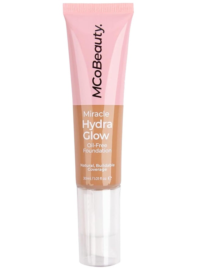 MCoBeauty MCoBeauty Miracle Hydra Glow Oil-Free Foundation - Water-Based, Light-Medium Coverage - Features A Natural Satin Finish - Ultimate Radiant Base - With A Second-Skin Feel - Natural Tan - 1 Oz 