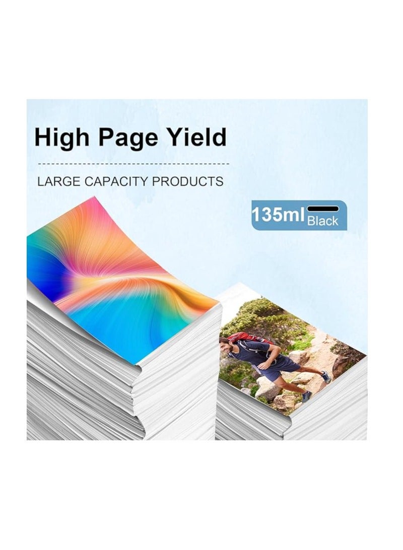 Terabyte GI-41 Black Ink bottle Set 2-Pack High Capacity 135ml for Canon GI-41 GI 41 Compatible for CANON PIXMA G1420 G2420 G2460 G3420 G3460 Printer, Prints Up to 8,000 Pages(Pigment Black，2 Packs) - Image 3