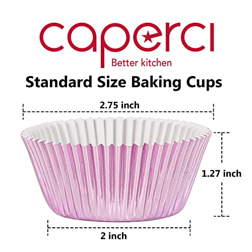 Caperci Orchid Purple Foil Cupcake Liners Standard Muffin Wrappers Greaseproof Baking Cups, 150-Pack - Image 2