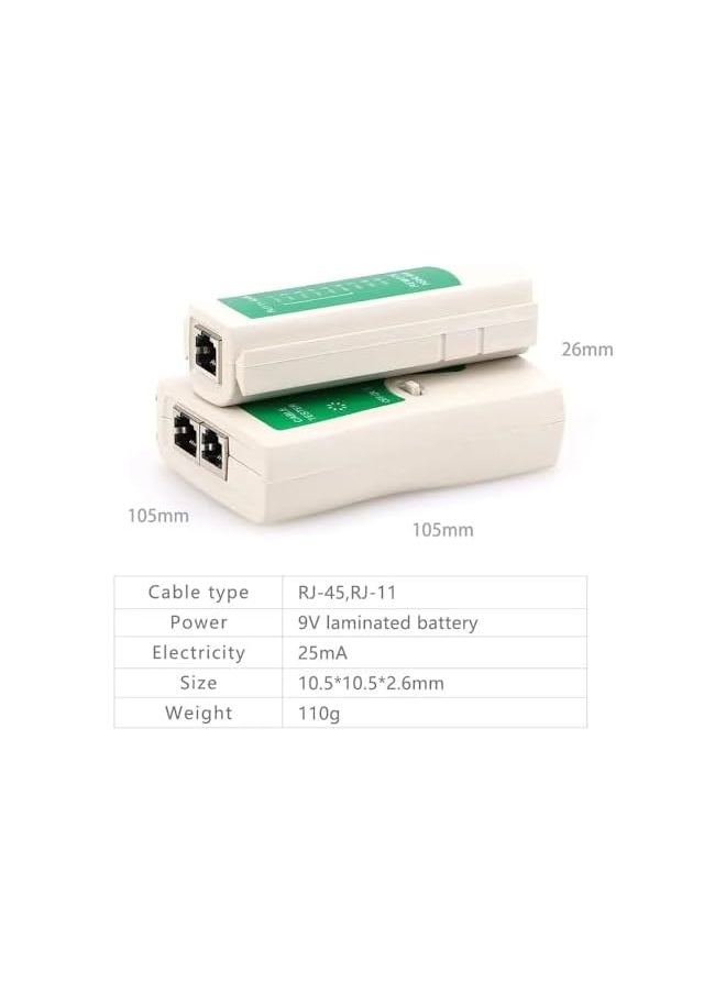 PROMASS Network Cable Tester, RJ45 Ethernet Cable Tester, LAN Test Tool for Cat5, Cat6, CAT7, 8P, 6P LAN Cable, RJ11 Telephone Cable  - Image 5