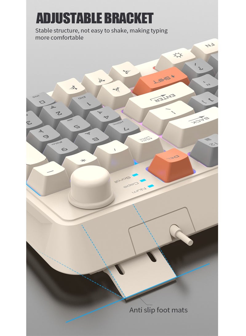 Gasin XUNFOX K82 Gaming Keyboard – 94 Keys, RGB Backlit, Three Color Combinations, Minimalist Layout, Mechanical Keyboard for Gamers  - Image 4