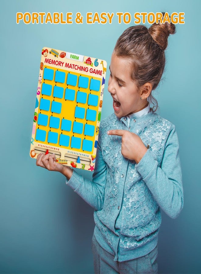 ABERLLS Matching Memory Game for Kids Age 3 4 5 6 7 8 Year Old, Travel Toy for Boys Girls, Wooden Board Game, Road Trip Essentials for Toddler, Airplane/ Car/ Camping Activity, Ideal Christmas, Birthday Gifts - Image 5