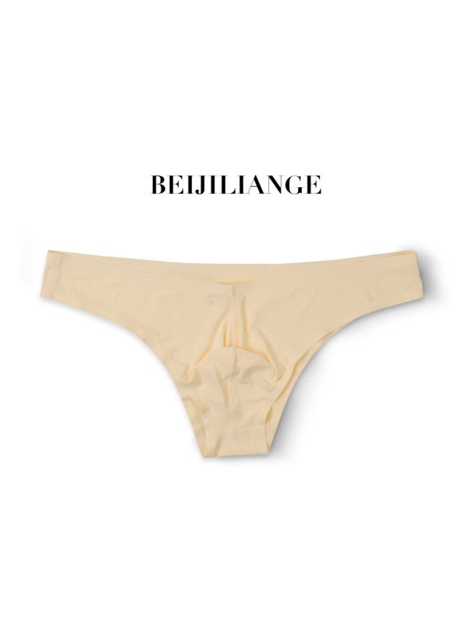 Summer Men's Seamless Ice Silk Underwear Breathable Small Briefs Low Waist Comfortable Fashion Men's Personality Transparent Briefs
