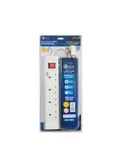 Hi Max Hi Max Extension Socket 4 Way Multiple Power Cord 2990W 50/60Hz Fused and Overload Anti Fire Protection 3 Meter SH31606  - Image 2