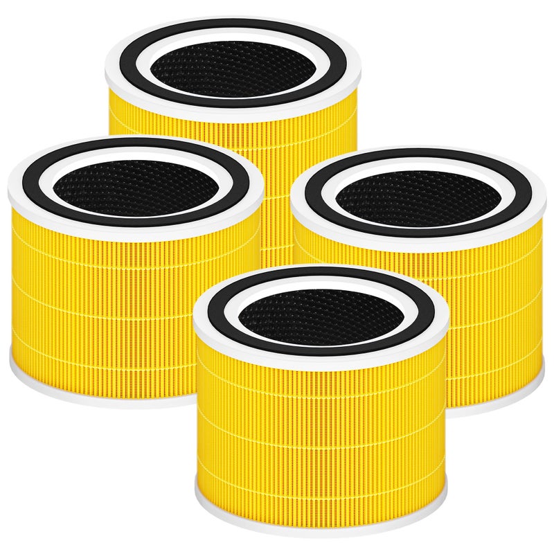 Core 300 Pet Care Replacement Filter for LEVOIT Core 300 Core 300S and Core 300P Air Purifier 3in1 H13 True HEPA Filter Replacement Compared to Part  Core 300RFPA 4 Pack Yellow