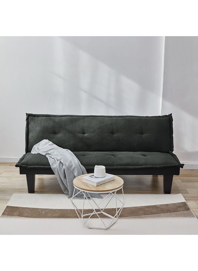 V2 Manolo Fabric Sofabed | Convertible Sleeping Sofa Bed | Comfortable Living Room Furniture L165xW80xH73cm - Black