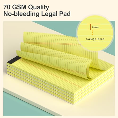 PINJINGPRO Yellow Legal Pads 8.5×11 Paper Tablets, College Ruled Yellow Writing Pads 3 Pack Note Pads 8.5"x11" 30 Sheets/60 Pages, Sturdy Backing – Lined Notepad Ideal for Students, Office, and Business Use - Image 3