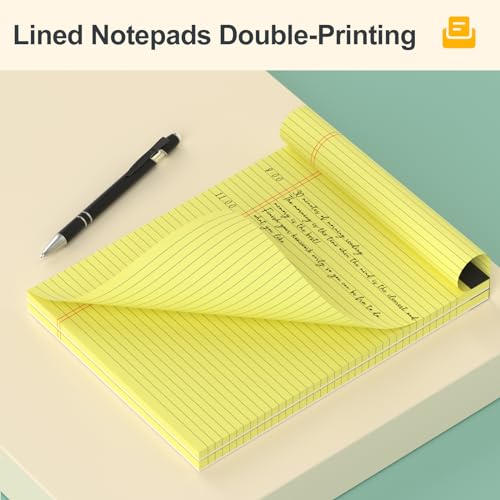 PINJINGPRO Yellow Legal Pads 8.5×11 Paper Tablets, College Ruled Yellow Writing Pads 3 Pack Note Pads 8.5"x11" 30 Sheets/60 Pages, Sturdy Backing – Lined Notepad Ideal for Students, Office, and Business Use - Image 5